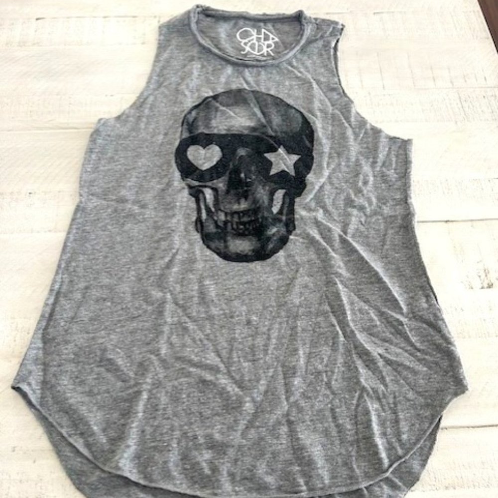Chaser Grey Skull Tank Top